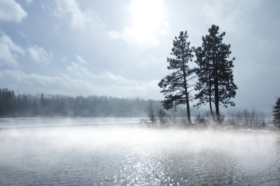 Sanfter Morgennebel über der Landschaft